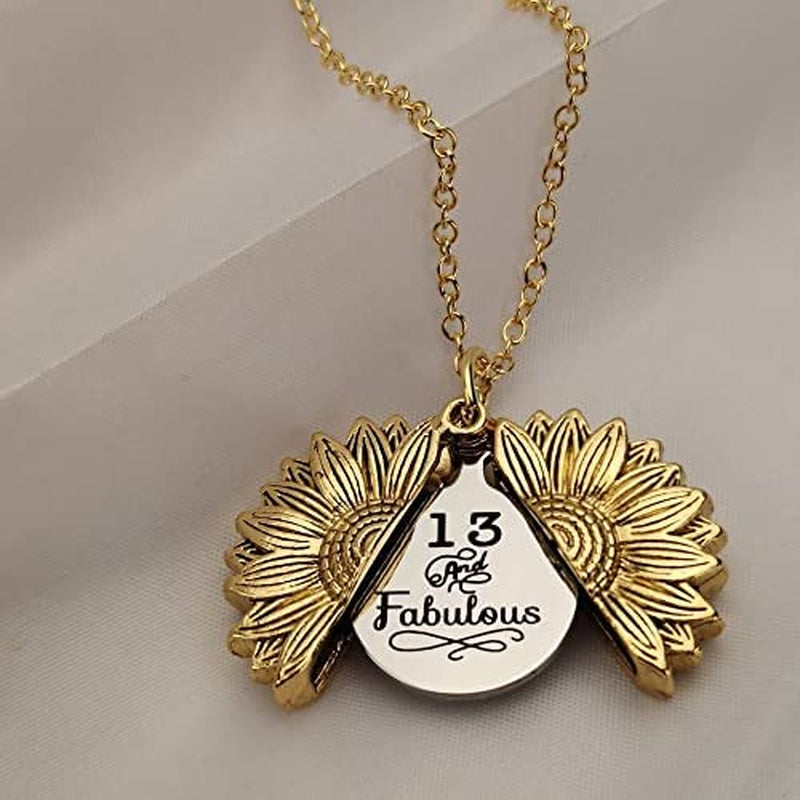13Th Birthday Gift Necklace for Girls 13 and Fabulous Sunflower Necklaces for Teen Girls 13 Year Old Girl Birthday Gifts for Granddaughter BFF 13 Years Old Girls Gift Ideas